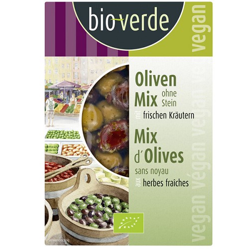Tous les produits Bio : Mix d'Olives sans noyau marinés aux herbes fraîches