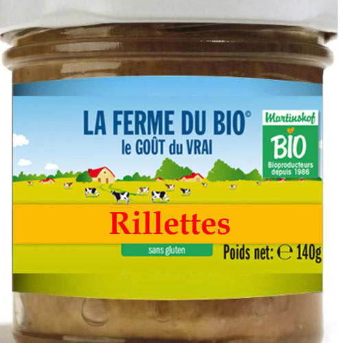 Viande et charcuterie pour les Professionnels : Rillette de la ferme 140g