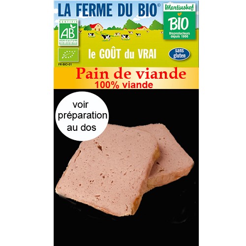 Viande et charcuterie pour les Professionnels : Pain de viande 100% viande 2x100g